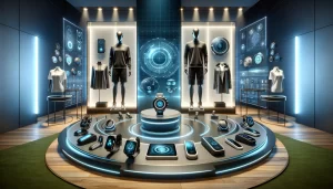 An AI created image showing a room full of futuristic wearable technology